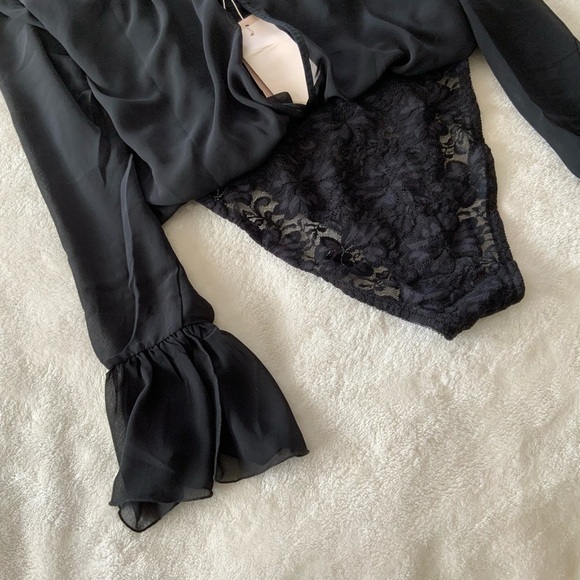 𝅺NWT We Are Hot As Hell Mama Jenn Chiffon Bodysuit - Picture 6 of 8